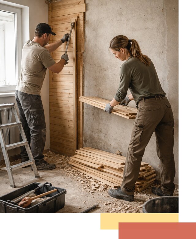 Демонтаж вагонки со стен в Чебаркуле — профессиональный демонтаж