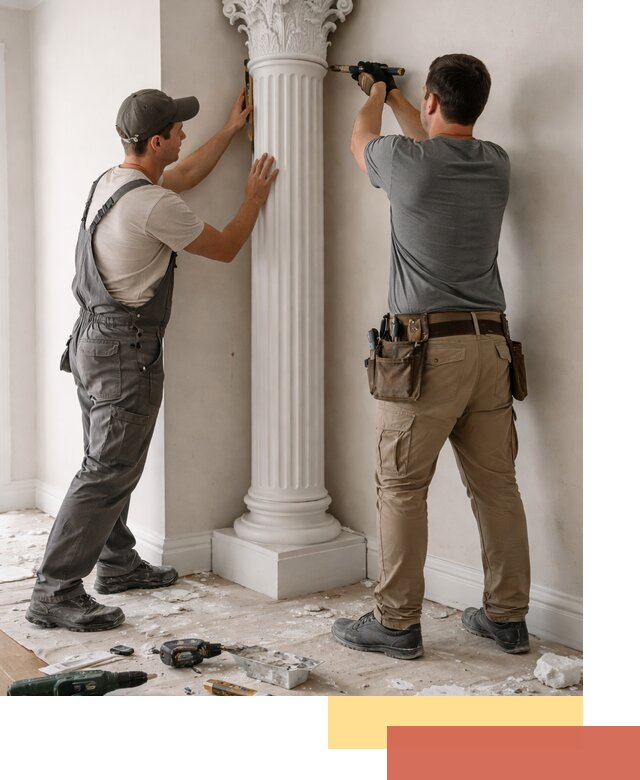 Установка декоративных колонн в Чебаркуле под ключ