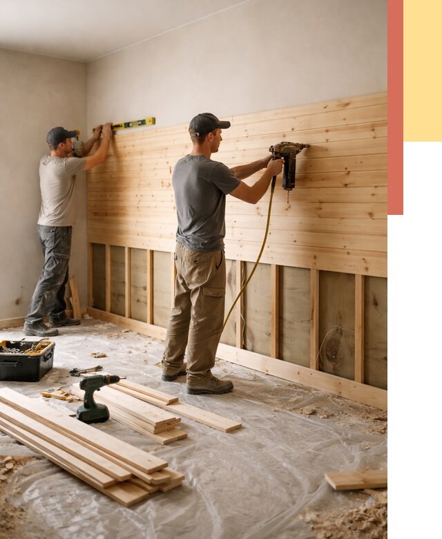 Монтаж деревянной вагонки на стены в Чебаркуле от 8053 руб. | Услуги монтажа вагонки | ОТДЕЛОЧНИК-Чбр