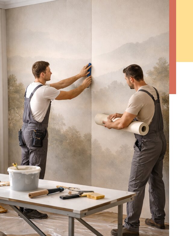 Поклейка фотообоев в Чебаркуле от 9126 руб/м² — быстро и недорого | ОТДЕЛОЧНИК-Чбр