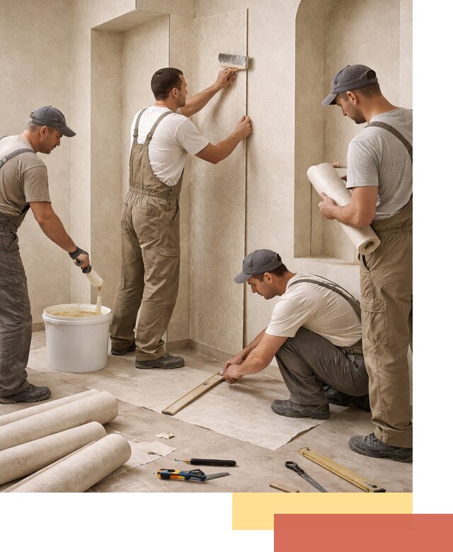 Поклейка обоев на сложные стены и неровные поверхности в Чебаркуле