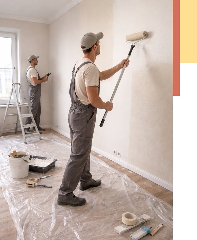 Покраска стен акриловой краской в Чебаркуле от 3758 руб./м² — быстро и недорого | ОТДЕЛОЧНИК-Чбр