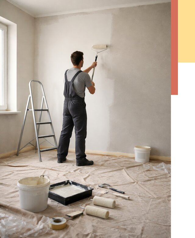 Покраска стен моющейся краской в Чебаркуле от 376 руб./м² — быстро и недорого | ОТДЕЛОЧНИК-Чбр