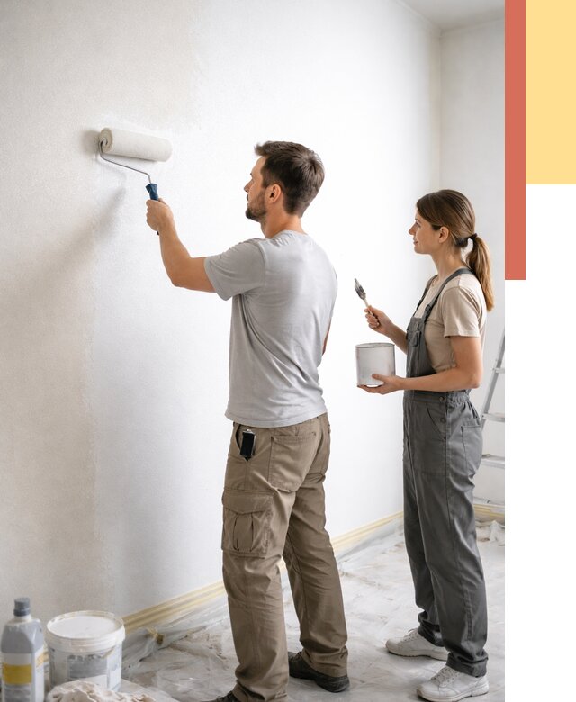 Окраска стен по стеклохолсту в Чебаркуле от 4832 руб/м² под ключ | ОТДЕЛОЧНИК-Чбр