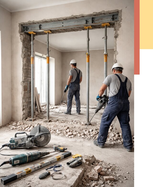 Прорезка проема в стене в Чебаркуле от 4832 руб. — быстро и недорого | ОТДЕЛОЧНИК-Чбр