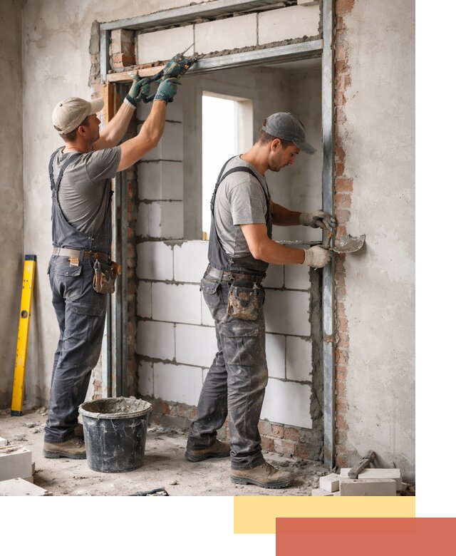 Закладка дверного проема под ключ в Чебаркуле: демонтаж, монтаж, отделка