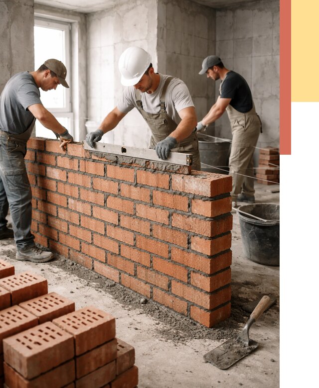 Кладка перегородок из кирпича в Чебаркуле от 3758 руб. за м² | ОТДЕЛОЧНИК-Чбр