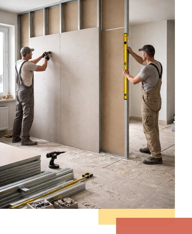 Зонирующая перегородка из гипсокартона под ключ в Чебаркуле