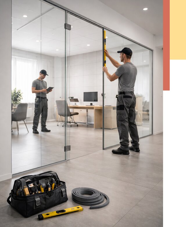 Цельностеклянные перегородки под ключ в Чебаркуле от 10200 руб. — монтаж и цены | ОТДЕЛОЧНИК-Чбр