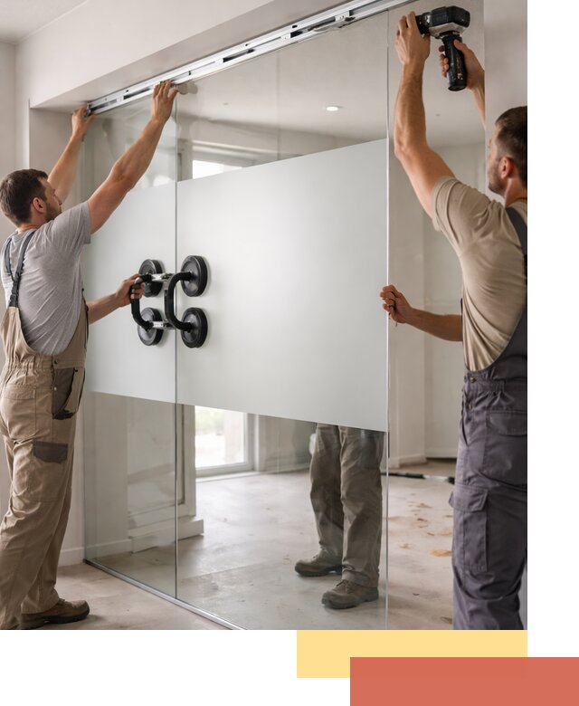 Матовые стеклянные перегородки под ключ в Чебаркуле