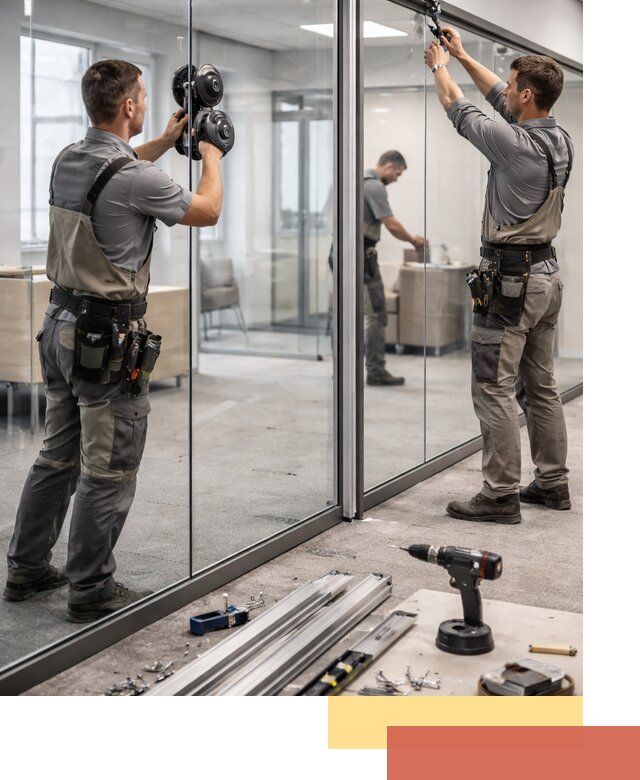 Стеклянные офисные перегородки под ключ в Чебаркуле