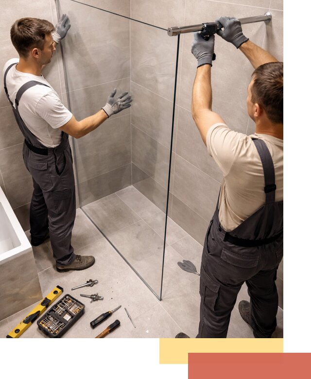 Стеклянные перегородки для душа в Чебаркуле — изготовление и монтаж