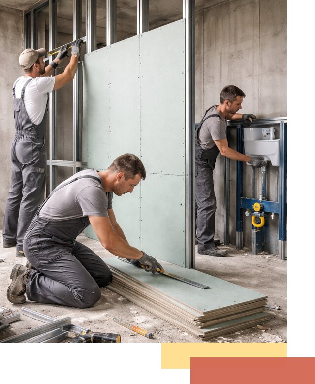 Монтаж и ремонт сантехнических перегородок в Чебаркуле