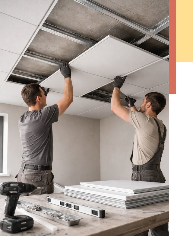 Монтаж кассетного потолка в Чебаркуле от 4832 руб/м2 — установка и сборка | ОТДЕЛОЧНИК-Чбр