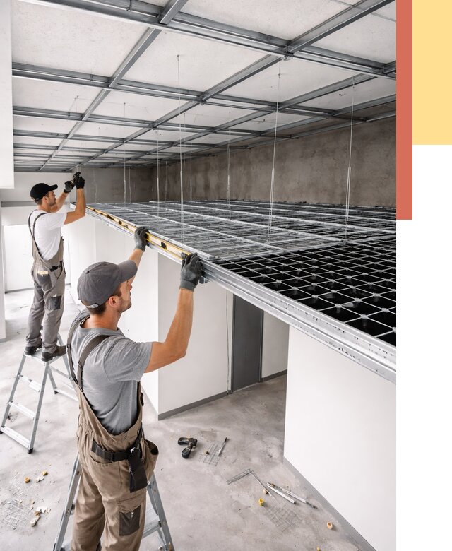 Монтаж потолка грильято в Чебаркуле от 483 руб./м² — быстрая сборка под ключ | ОТДЕЛОЧНИК-Чбр