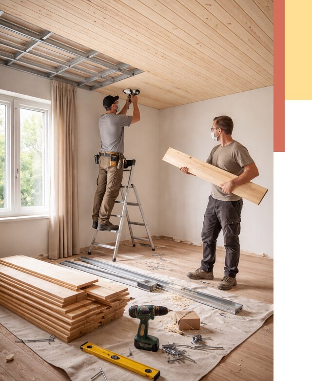 Монтаж потолка из вагонки в Чебаркуле от 6979 руб. | Быстро и недорого — ОТДЕЛОЧНИК-Чбр