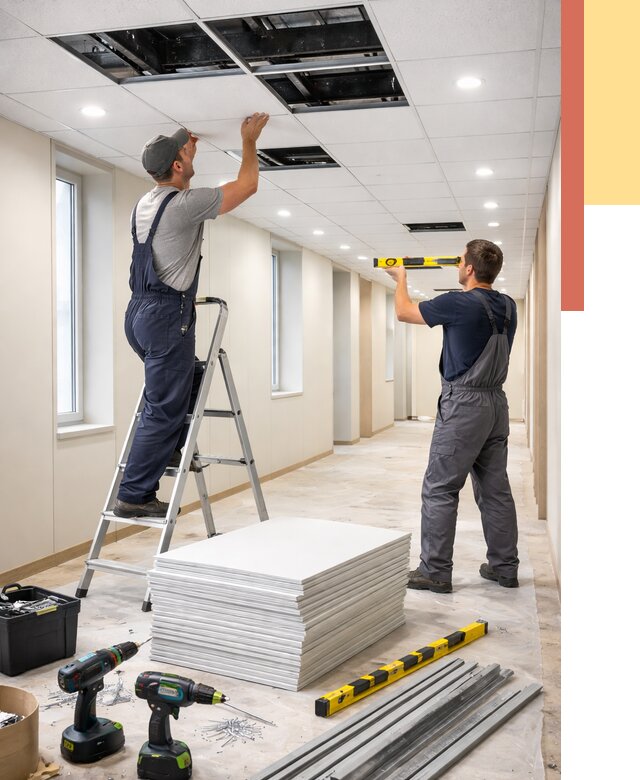 Ремонт потолка Армстронг в Чебаркуле от 4832 руб. — быстро и недорого | ОТДЕЛОЧНИК-Чбр