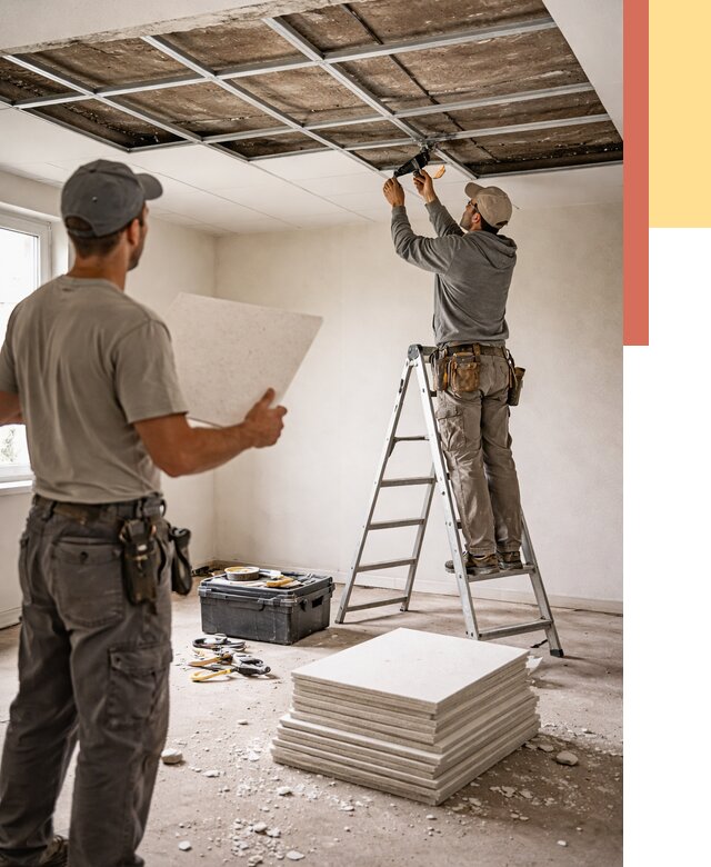 Замена плит подвесного потолка в Чебаркуле от 1879 руб. быстро и недорого | ОТДЕЛОЧНИК-Чбр