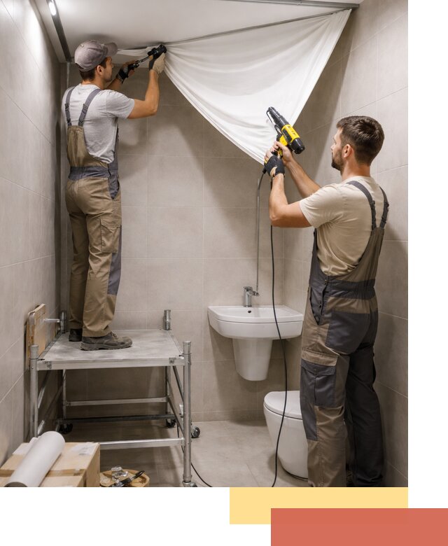 Монтаж натяжного потолка в санузле в Чебаркуле