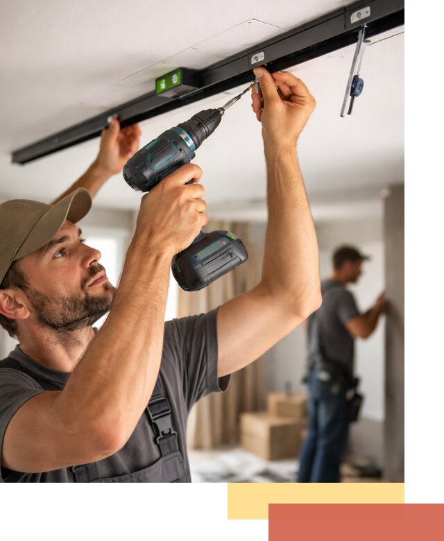 Установка трековых светильников в натяжной потолок в Чебаркуле