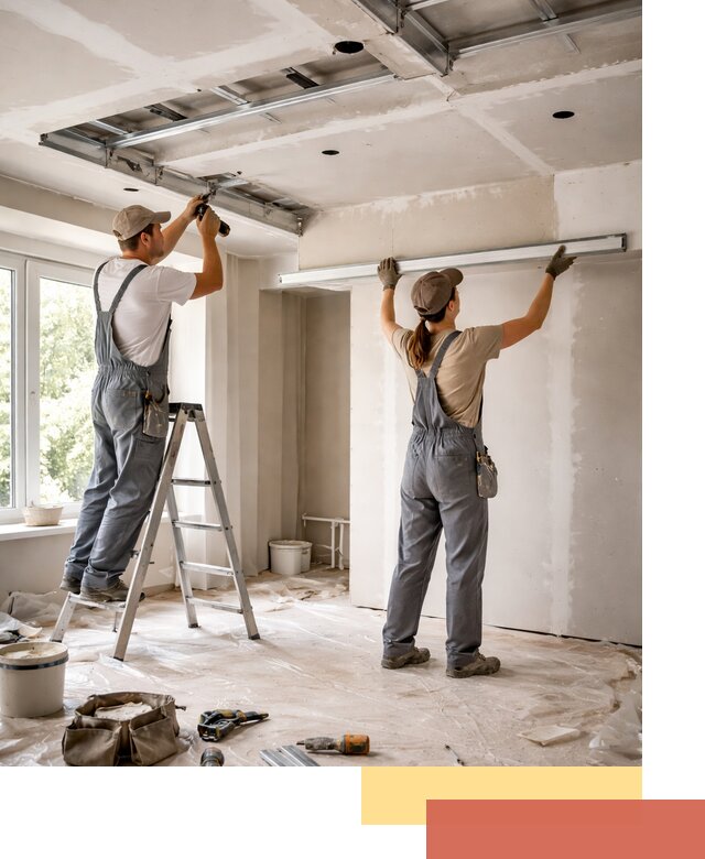 Монтаж многоуровневого потолка из гипсокартона в Чебаркуле