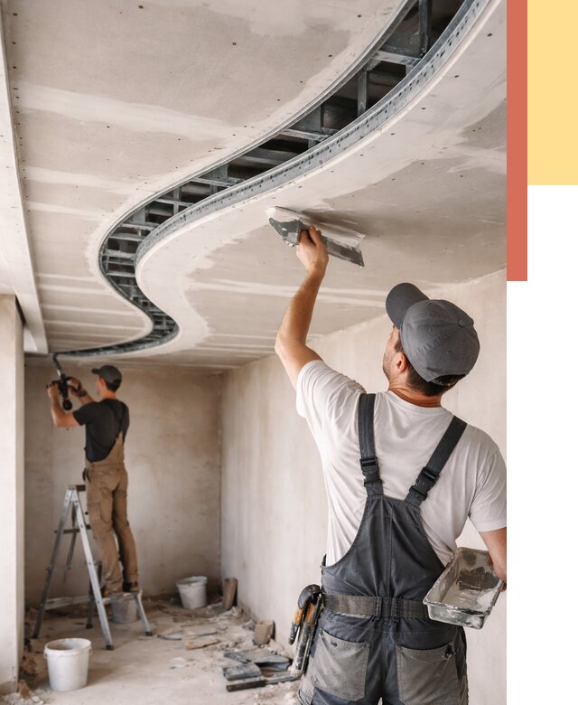 Криволинейный потолок из гипсокартона в Чебаркуле от 2255 руб./м2 | ОТДЕЛОЧНИК-Чбр