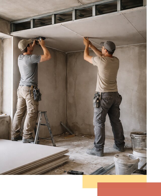 Короб из гипсокартона на потолке под ключ в Чебаркуле